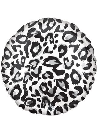 Leopard Print wit Foil Balloon 43cm. (excl helium)
