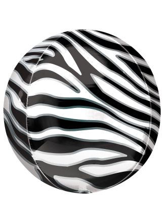 Orbz zebra Print Foil Balloon 38cm (excl helium).