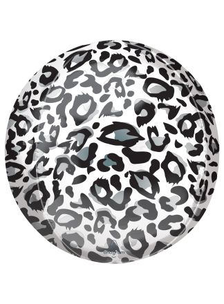 Orbz Snow leopard Print Foil Balloon 38cm (excl helium).