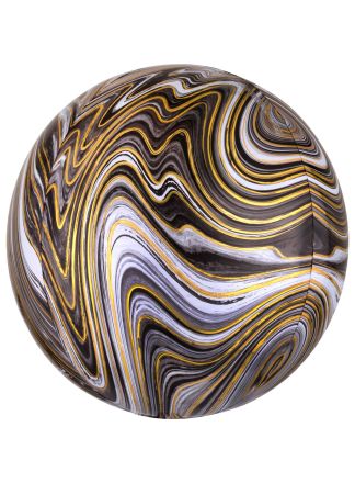 Marblez black Folie Orbz Ballon 38cm (excl helium).