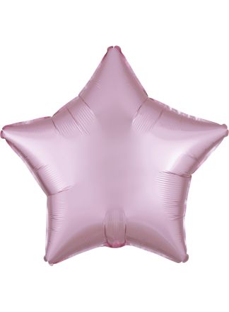 Folie ballon ster mat pastel pink 48cm. (excl helium).
