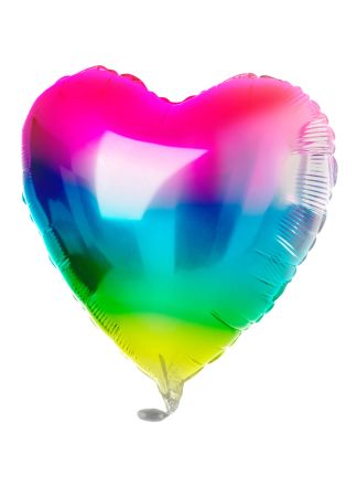 Folieballon Hart Rainbow 45cm. (excl helium).