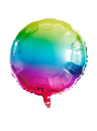 Folieballon Rond Rainbow 45cm. (excl helium).