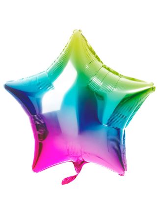 Folieballon Ster Rainbow 48cm. (excl helium).