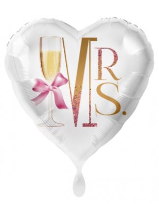 Folieballon hart Mrs. 43cm.(excl helium).