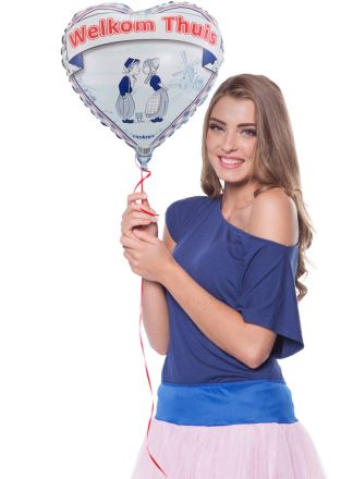Folieballon Welkom Thuis Delfts Blauw 45cm. (excl.helium)