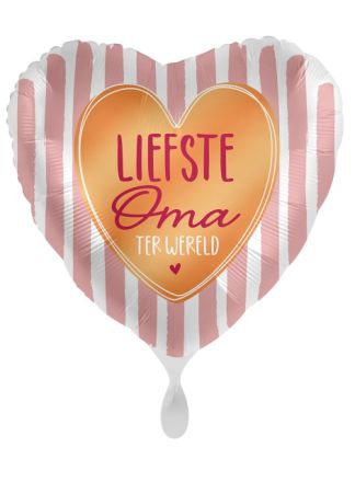 Folieballon Liefste Oma 43cm. (excl Helium)