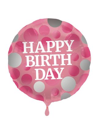 Folieballon BIRTHDAY glossy pink (excl helium)