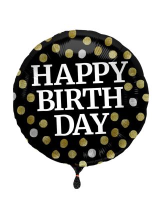Folieballon BIRTHDAY glossy black (excl helium)