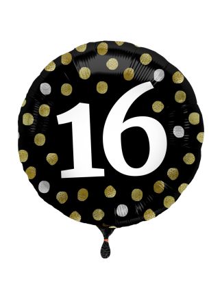 Folie ballon 16 Glossy Black 45cm (excl helium).