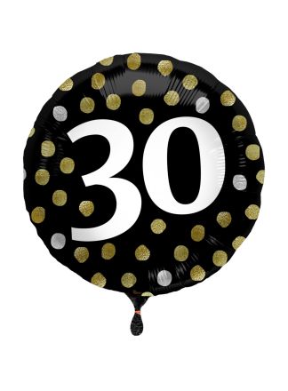 Folie ballon 30 Glossy Black 45cm (excl helium).