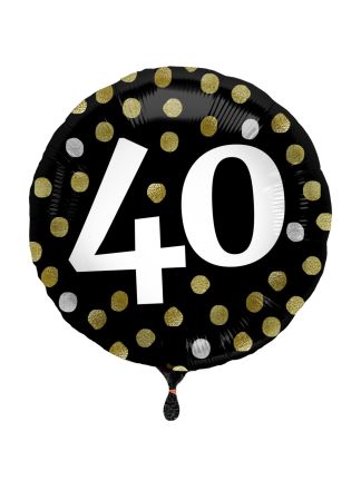 Folie ballon 40 Glossy Black 45cm (excl helium).