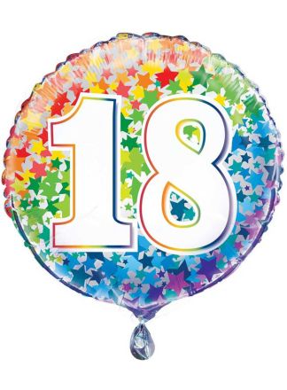 Folieballon 18 Rainbow Birthday 45cm. (excl helium)