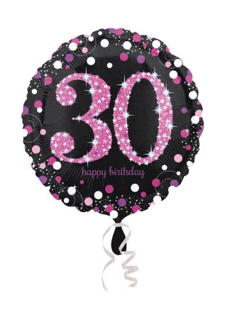 Folieballon Pink 30 Celebration 45cm. (excl helium).