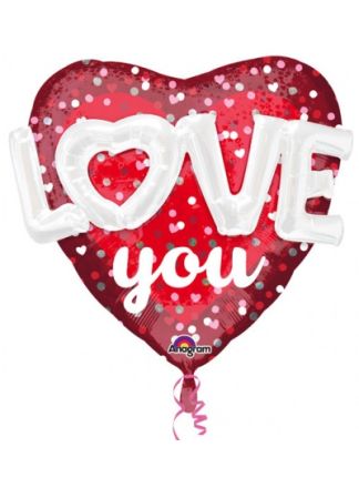 Multi-Balloon Love Heart 68cm. (excl helium)