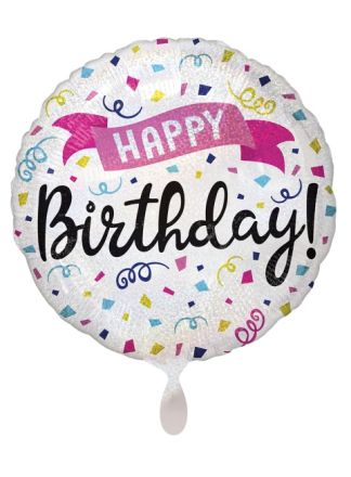 Folieballon Happy Birthday Sparkle 43cm.(excl helium)