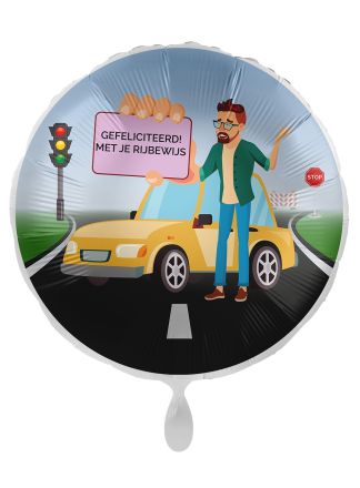 Folieballon Rijbewijs Man 43cm. (excl helium)