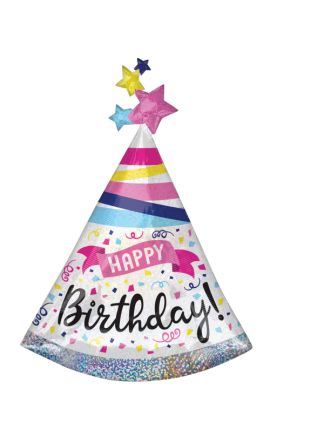 Folieballon Super Shape Birthday 91cm. (excl.helium)