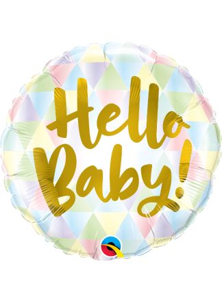 Folieballon Hello baby! gold 46cm. (excl helium)