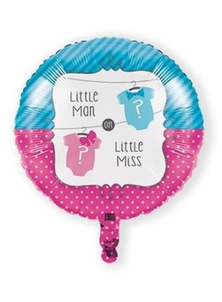 Folieballon little man/miss 46cm. (excl.helium)