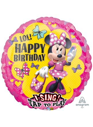 Singing Balloon Minnie Mouse 71cm. (excl helium).