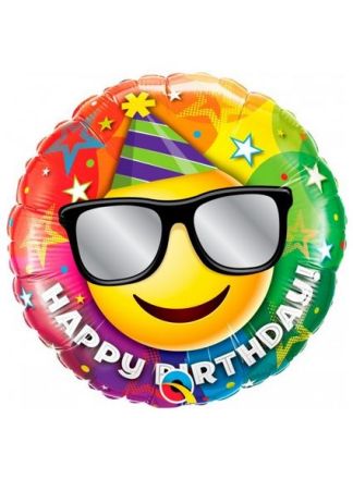 Folieballon Happy birthday (bril) (excl.helium)