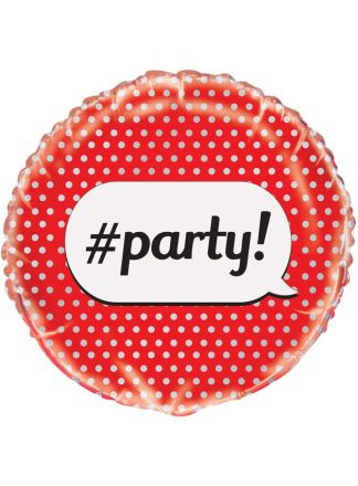 Folie ballon red dot party 45cm. (excl helium)