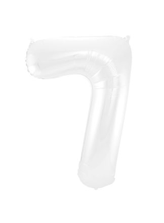 Folieballon cijfer 7 wit 86cm (excl Helium)