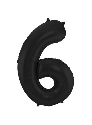 Folieballon cijfer 6 zwart 86cm (excl Helium)