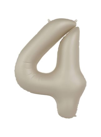 Folieballon cijfer 4 creme 86cm (excl Helium)