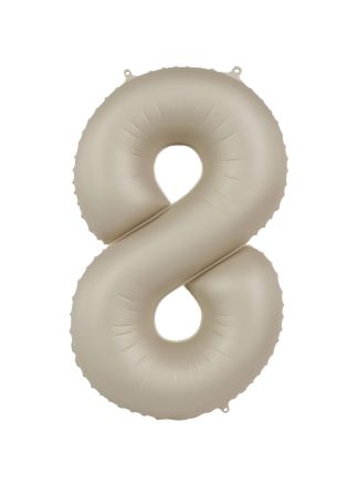 Folieballon cijfer 8 creme 86cm (excl Helium)