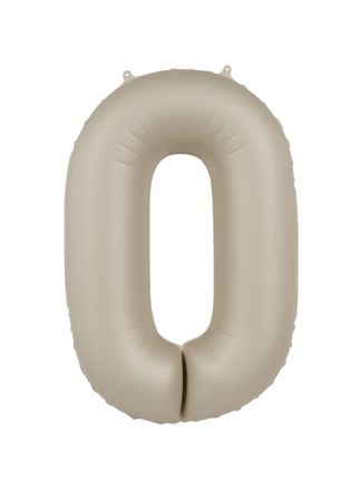 Folieballon cijfer 0 creme 86cm (excl Helium)