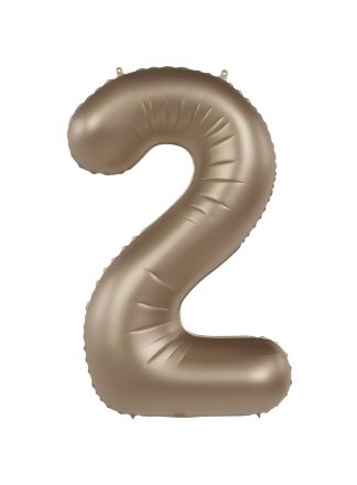 Folieballon cijfer 2 Starlight Gold 86cm (excl Helium)