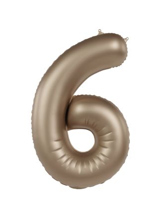 Folieballon cijfer 6 Starlight Gold 86cm (excl Helium)
