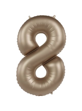 Folieballon cijfer 8 Starlight Gold 86cm (excl Helium)