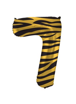 Folieballon cijfer 7 Tiger Chic 86cm (excl Helium)