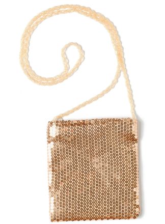 Pailletten tasje goud  17x18cm