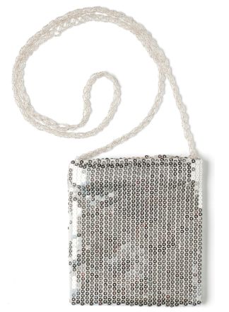 Pailletten tasje zilver 17x18cm