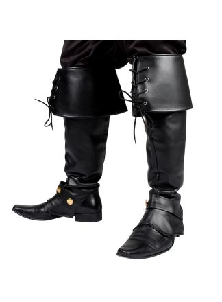 Luxe zwarte beenkappen met veters