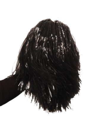 Cheerleader pompom zwart (per stuk)