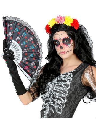 Waaier Dia De Los Muertos 23cm.