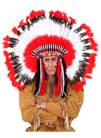 Indiaantooi rood-zwart-wit