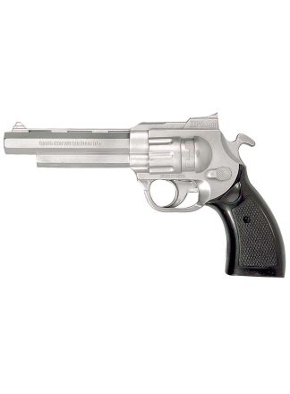 Pistool zilver plastic 20cm.