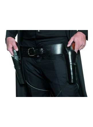 Holster zwart dubbel nepleder