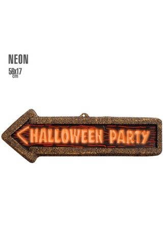 3D Neon Halloween Party Sign