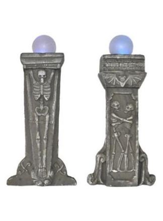 Halloween grafzuilen met licht 62cm. (2stuks)