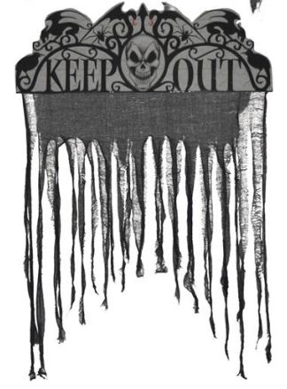 Deurgordijn 137cm. KEEP OUT!