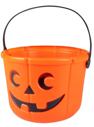 Halloween Pompoen emmer oranje (14x18cm.)