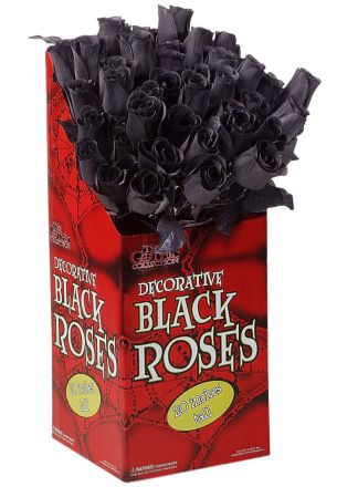 Black rose 44cm.  (Per stuk)