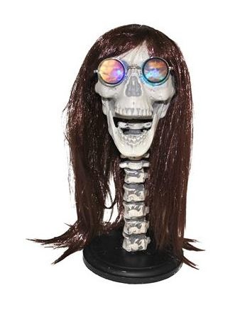 Halloween skelet met licht en haar 43cm.